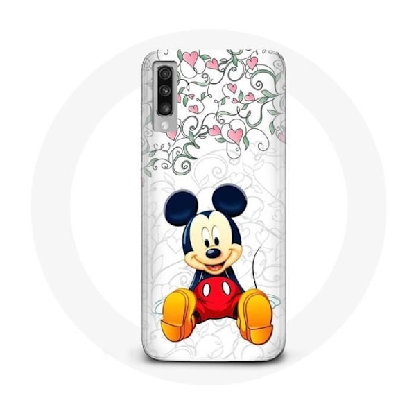 Coque Samsung Galaxy A70 Mickey Mouse Blommor Hjärtor