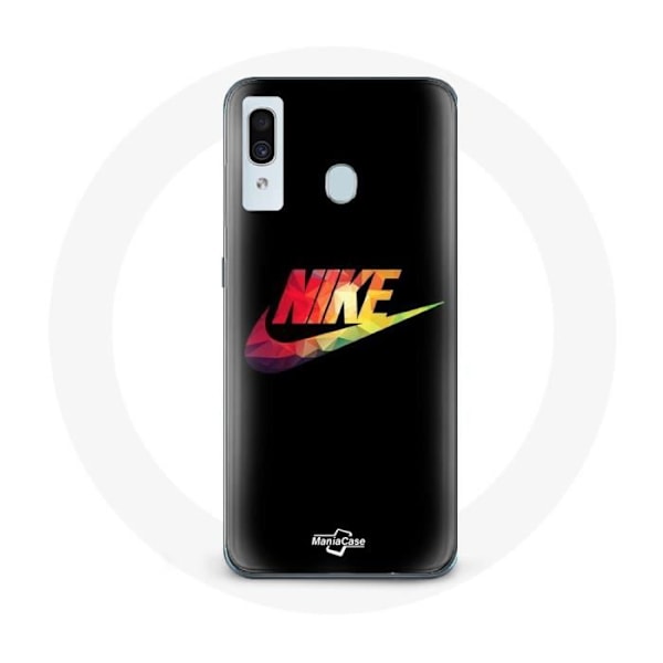 Coque för Samsung Galaxy A20e Nike-logotyp färg bakgrund svart