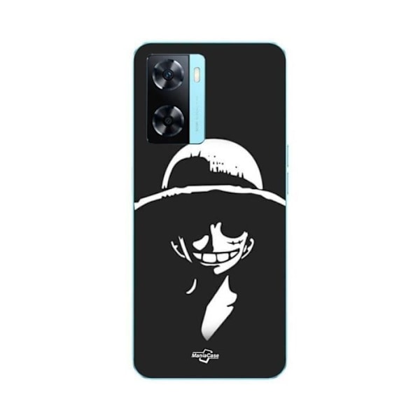 Coque för Oppo A57s 4G Monkey D. Luffy svart och vit Maniacase