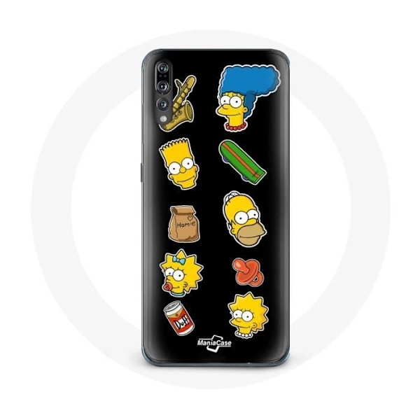 Coque - Simpsons - Huawei P20 - Mjuk - Svart - Klistermärken Svart