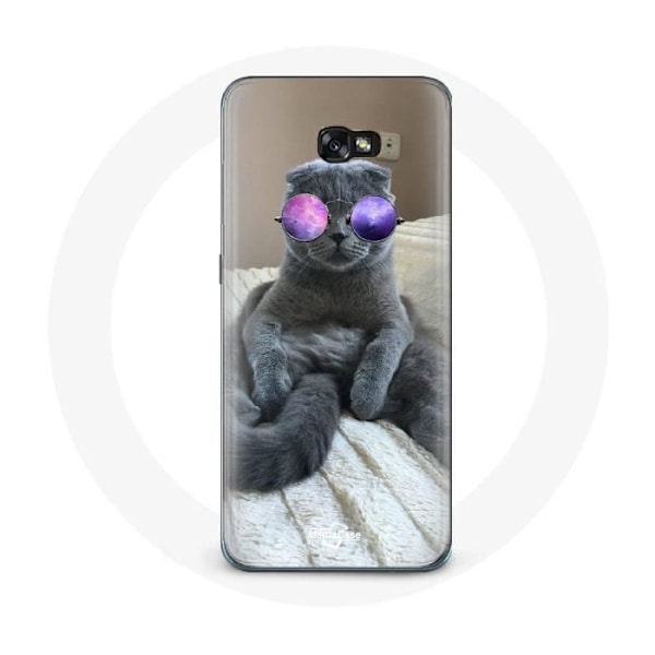 Mobilskal för Samsung Galaxy A3 2017 Katt med lila glasögon
