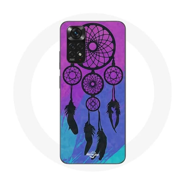 Cover til Xiaomi Redmi Note 11 4G Drømmefanger Sort Blå og Lilla Baggrund