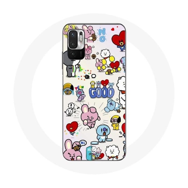 Coque för Xiaomi Redmi Note 10 5G BTS Bangtan Sonyeondan BT21 Van Tata Chimmy Cooky Rj Koya Mang Och Shooky