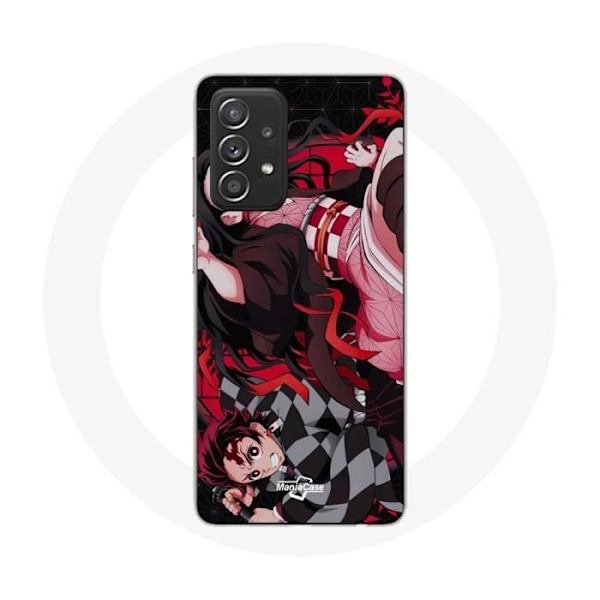 Coque - Maniacase - Samsung Galaxy A52 - Souple - Noir - Demon Slayer Tanjiro Nezuko