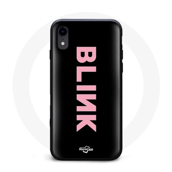 Coque för Iphone X Blink Fandom Blackpink Logotyp Rosa Svart Bakgrund
