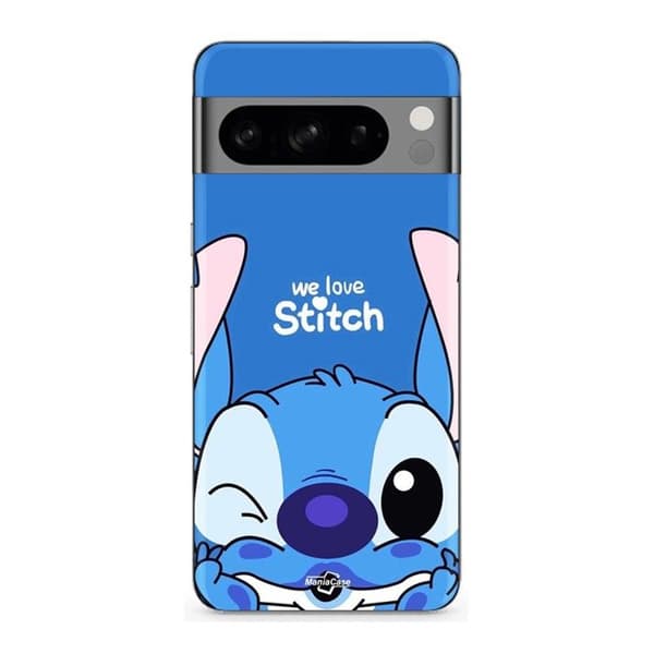 Cover til Google Pixel 8 Pro Stitch sød ohana stitch blå front blå svart