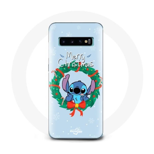 Coque för Samsung Galaxy S10 Plus Stitch snö glad jul blå