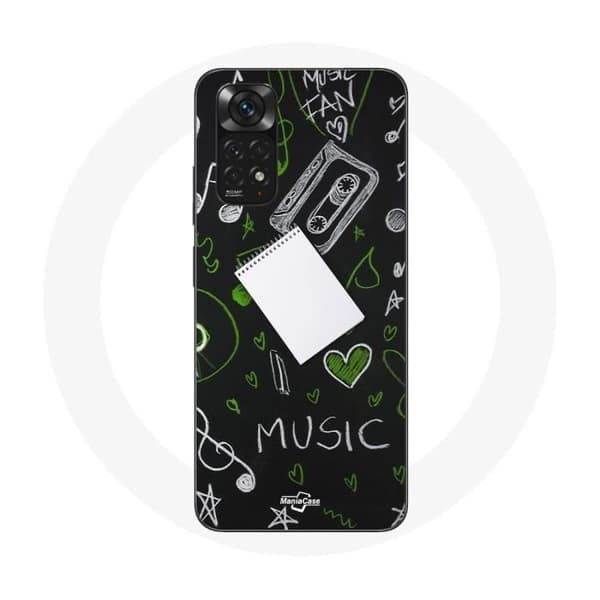 Cover - MANIACASE - Xiaomi Redmi Note 11 4G - Sort - Blød - Nøgle