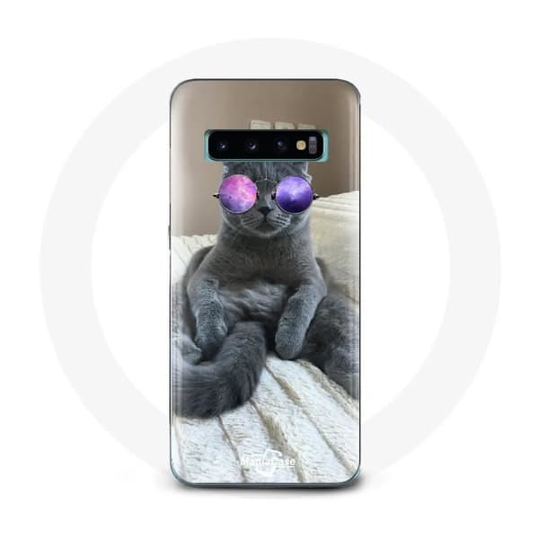Samsung Galaxy S10 Edge - Kuori Kissa Violetit Silmälasit