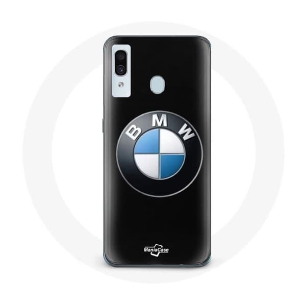 Cover til Samsung Galaxy A20 BMW-logo sort baggrund