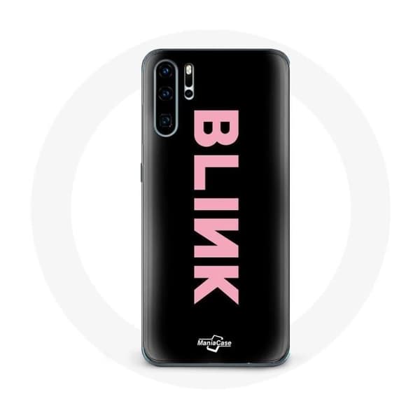 Cover til Huawei P30 Blink Fandom Blackpink Logo Rosa Sort Baggrund