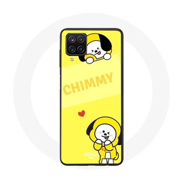 Skydd för Samsung Galaxy A12 BTS Bangtan BT21 Chimmy Jimin Gul Bakgrund