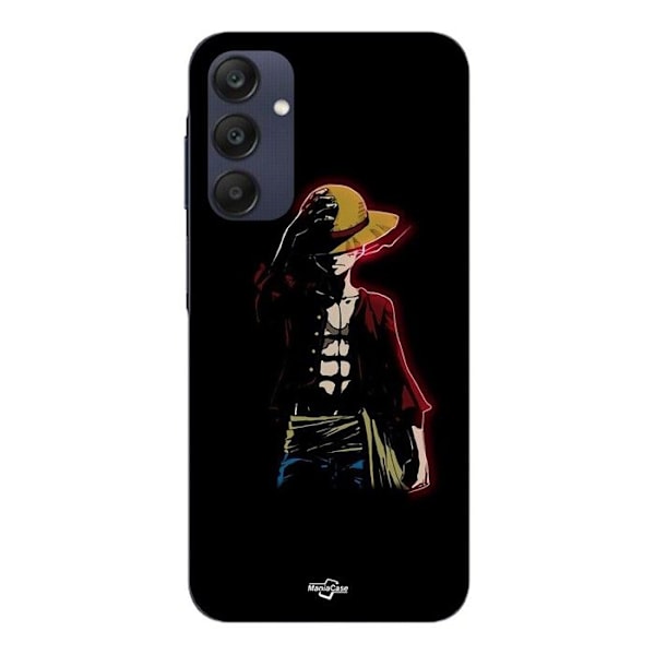 Coque - Maniacase - Samsung Galaxy A25 - One Piece Manga Anime Luffy - Svart - Flexibel Svart