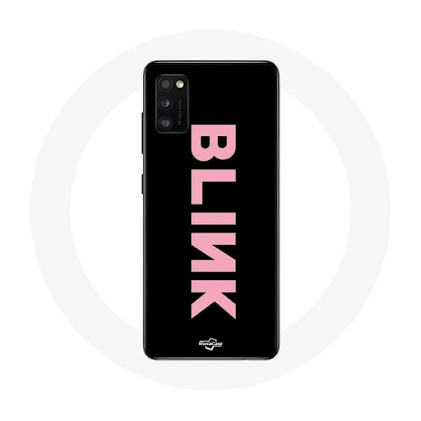 Coque för Samsung Galaxy A41 Blink Fandom Blackpink Logotyp Rosa Bakgrund Svart