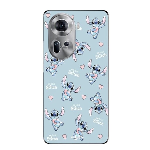 Coque - Maniacase - Oppo Reno 11 5G - Mjuk - Silikon - Stitch kärlek hjärta rosa Rosa