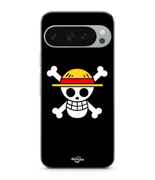 Coque - Maniacase - Google Pixel 9 Pro - One Piece Flag - Silikone - Blød Svart