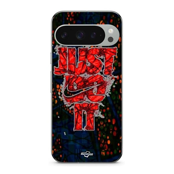 Coque - MANIACASE - Google Pixel 9 Pro - Silikon - Mjuk - Just do it Röd Svart