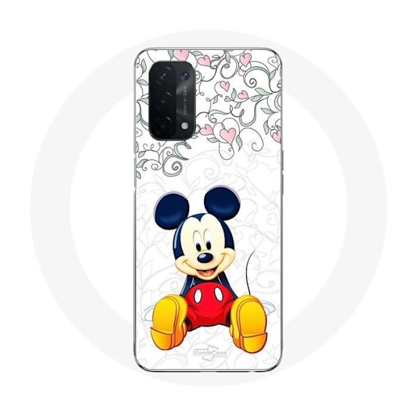 Coque för Oppo A74 5G Mickey Mouse Blommor Hjärtan