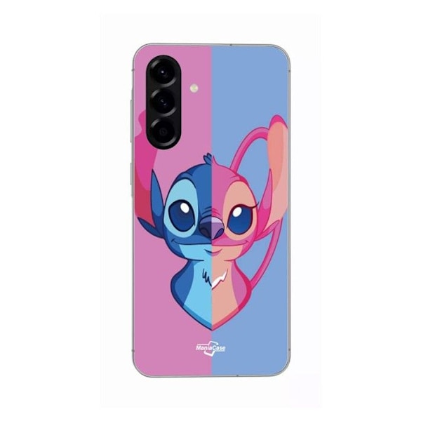 Coque - Maniacase - Samsung Galaxy A56 - Silikon - Mjuk - Stitch och Angel Svart