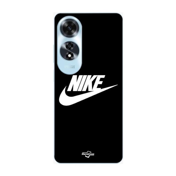 Coque för Oppo A60 nike logotyp vit front svart Maniacase