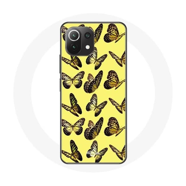 Coque - Xiaomi - Mi 11 Lite - Sommerfugle - Gul - Blød Gul