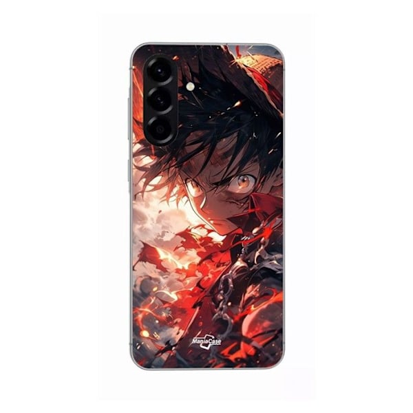 Coque - Maniacase - Samsung Galaxy A36 - Silikon - Mjuk - Upprörd Luffy - Anime Svart