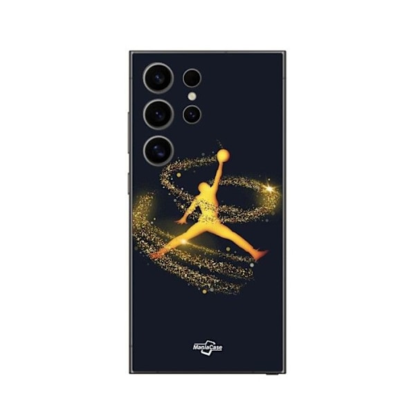Telefoncase - Jordan - Samsung Galaxy S24 Ultra - Mjuk - Silikon - Guldpuder Svart