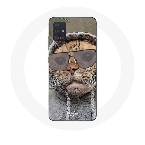 Cover til Samsung Galaxy A71 Chat med hætte sjovt billede Dyr