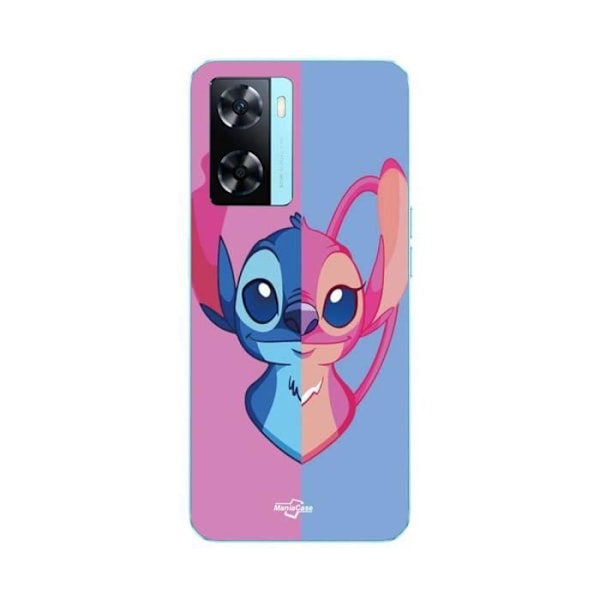 Coque för Oppo A57s 4G STITCH OCH ANGEL BLÅ OCH ROSA Maniacase