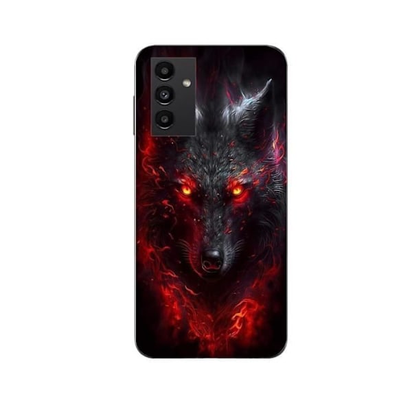 Coque Maniacase för Samsung Galaxy A14 5g Svart eld röd varg