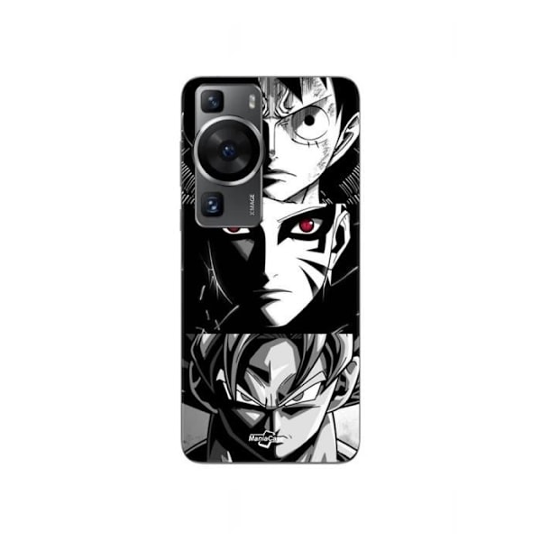 Coque Huawei P60 Sangoku Naruto Luffy one piece Dragon Ball Z svart och vitt bakgrund, anime manga Maniacase