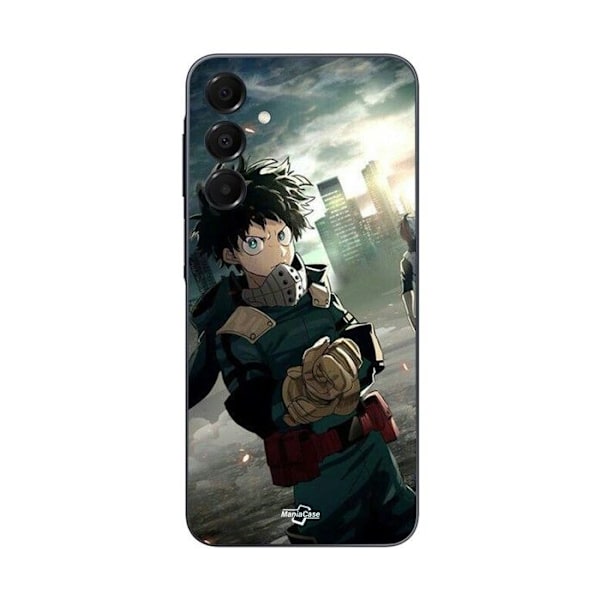 Coque för Samsung Galaxy A15 izuku Midoriya, shoto Todoroki, Bakugo Katsuki, krig, one for all, my hero academia anime Maniacase SVART