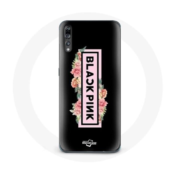 Skydd för Huawei P20 Blackpink K-pop Grupp Logotyp Svart Rosa Svart Fund