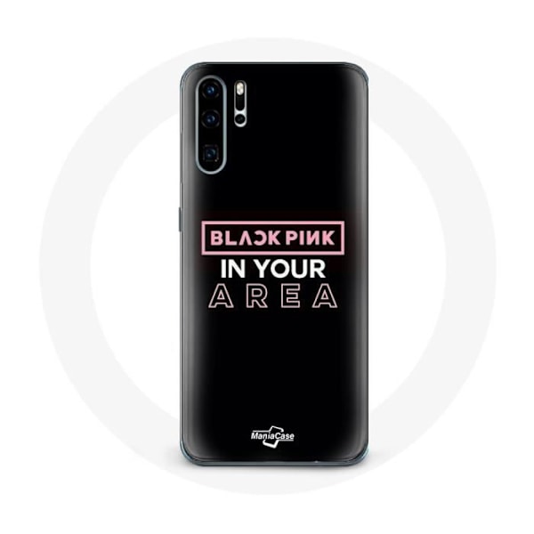 Coque för Huawei P30 Pro Blackpink in Your Area Logotyp Rosa Svart Bakgrund