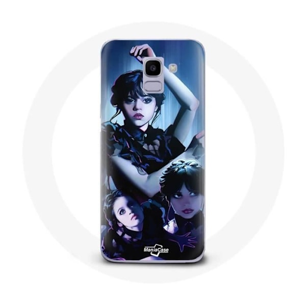 Coque - maniacase - Samsung Galaxy J6 2018 - Svart - Mercredi Addams - Mjuk Svart