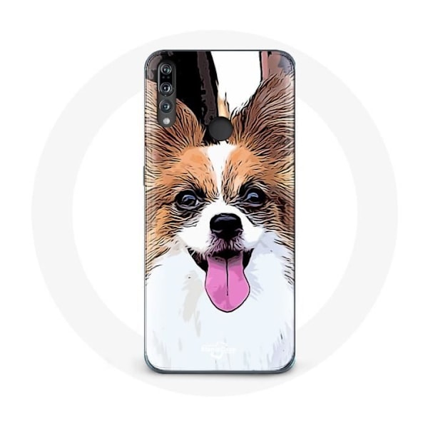 Mobilskal för Huawei P30 Lite Epagneul nain continental papillon Valp Vit och brun