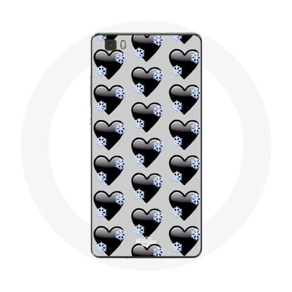 Cover til Huawei P8 Lite med sorte hjerter