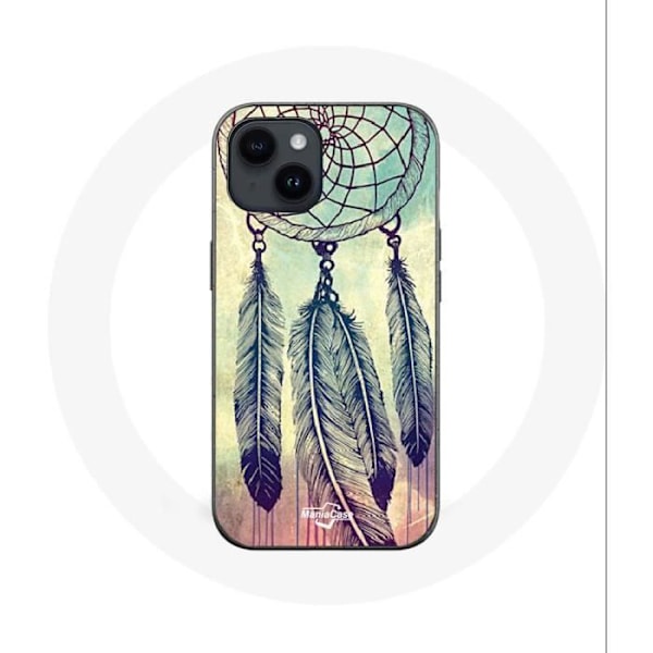 Coque - Maniacase - Iphone 14 - Färgglad drömfångare brun - Silikon - Mjuk svart