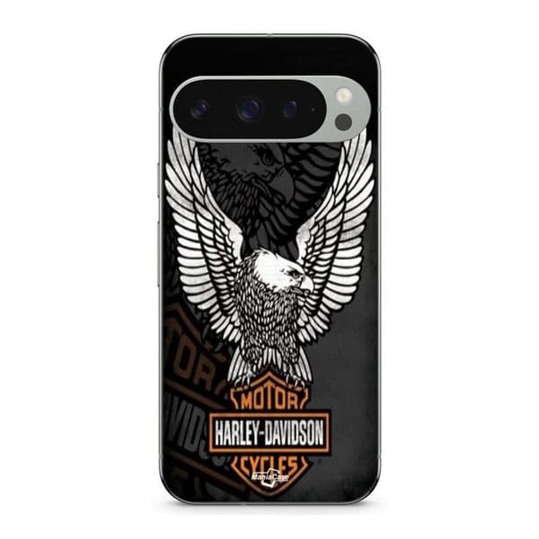 Cover til Google Pixel 9 Pro harley-davidson-mini-plakat-logo-ørn svart