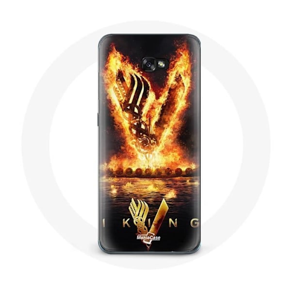 Skydd för Samsung Galaxy A3 2017 Vikings Serie Säsong 6 logotyp V Eldsabel Svart Bakgrund