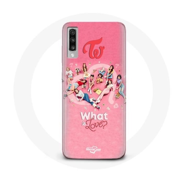 Skyddsfodral för Samsung Galaxy A70 TWICE Logotyp Röd Affisch Vad är Kärlek