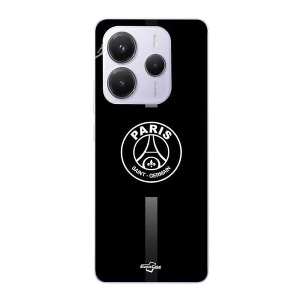 Coque - Maniacase - Xiaomi Redmi Note 14 5G - PSG logo Jordan - Blød - Sort/Grå Mörkgrå