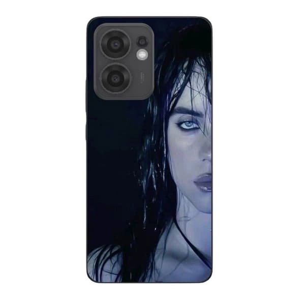 Coque Maniacase til Oppo Reno 13F Billie Eilish ansigt sort baggrund Svart