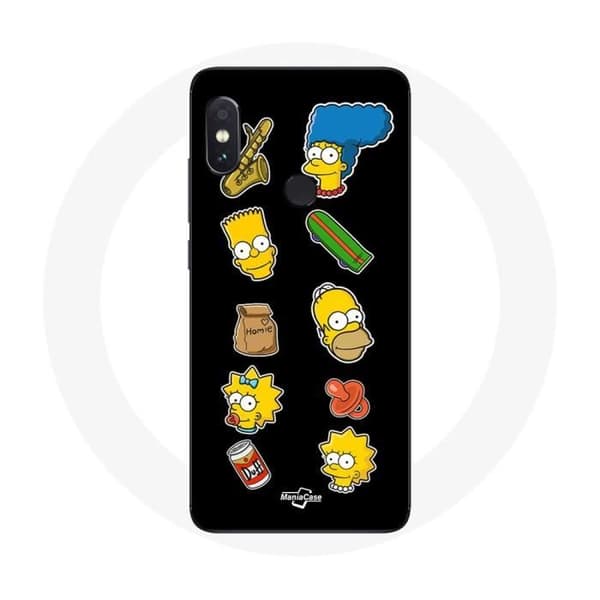 Cover - Xiaomi - Redmi Note 5 Pro - Blød - Sort - De Simpsons Svart