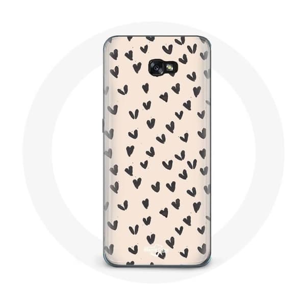 Cover til Samsung Galaxy A3 2016 Baggrund med abstrakt tekstur af sorte hjerter