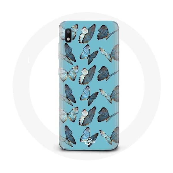 Coque - Samsung - Galaxy A10 - Sommerfugle - Blød - Blå Blå