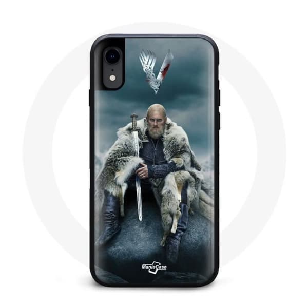 Coque - Vikinger - Iphone XR - Hård - Beskyttelse - Ragnar Lothbrok logo V Sværd Grå