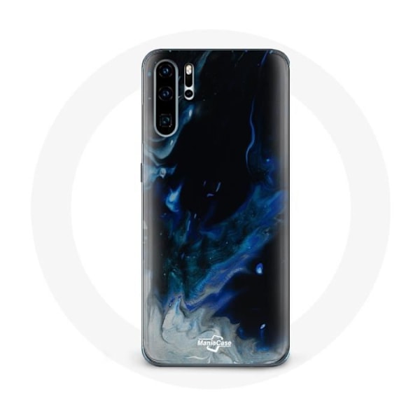Fodral för Huawei P30 Pro Flerfärgade rökiga moln i blått, grått och svart på svart bakgrund