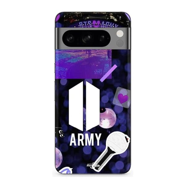 Cover til Google Pixel 8 Pro BTS army logo Bangtan Subs svart