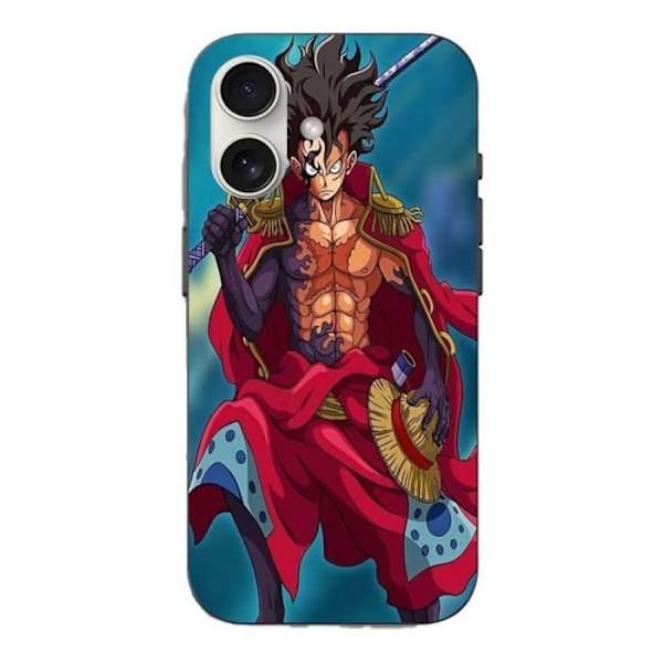 Coque - One Piece - Iphone 16 Plus - Luffy Går in i Gear 5 - Flexibel - Svart